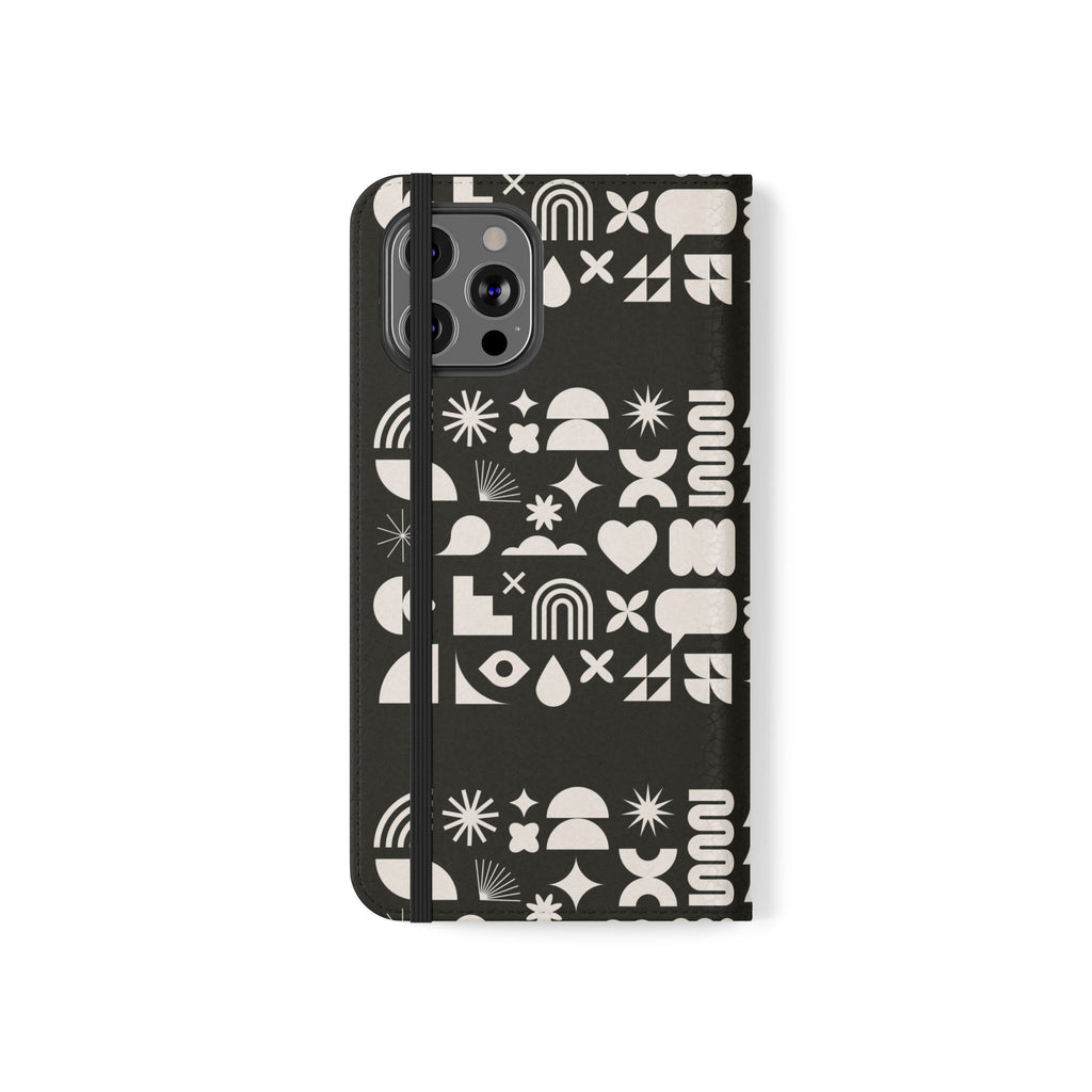 Stylish Flip Cases with Abstract Design - Versatile Phone Wallet for Everyday Use