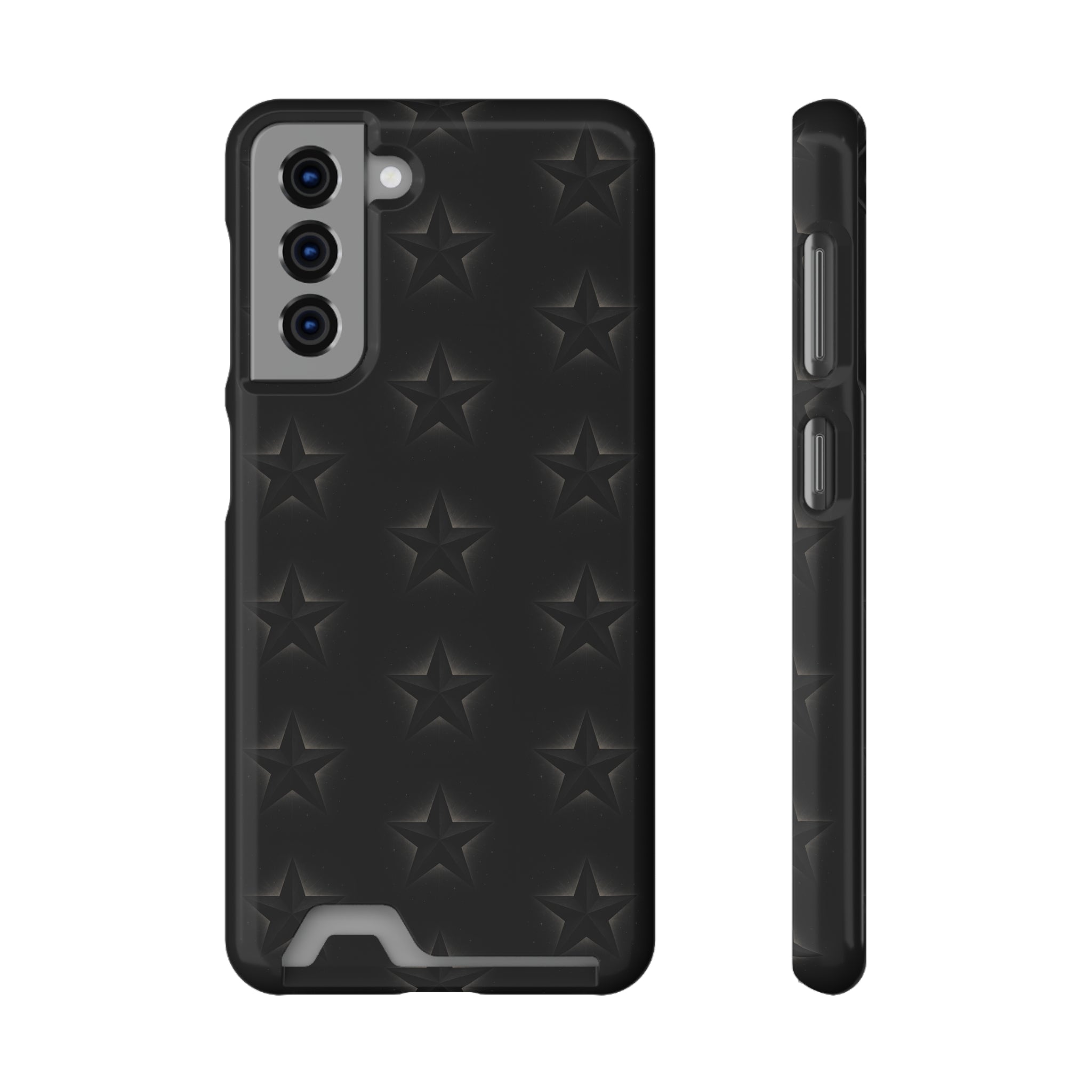 Black Star Phone Case with Card Holder