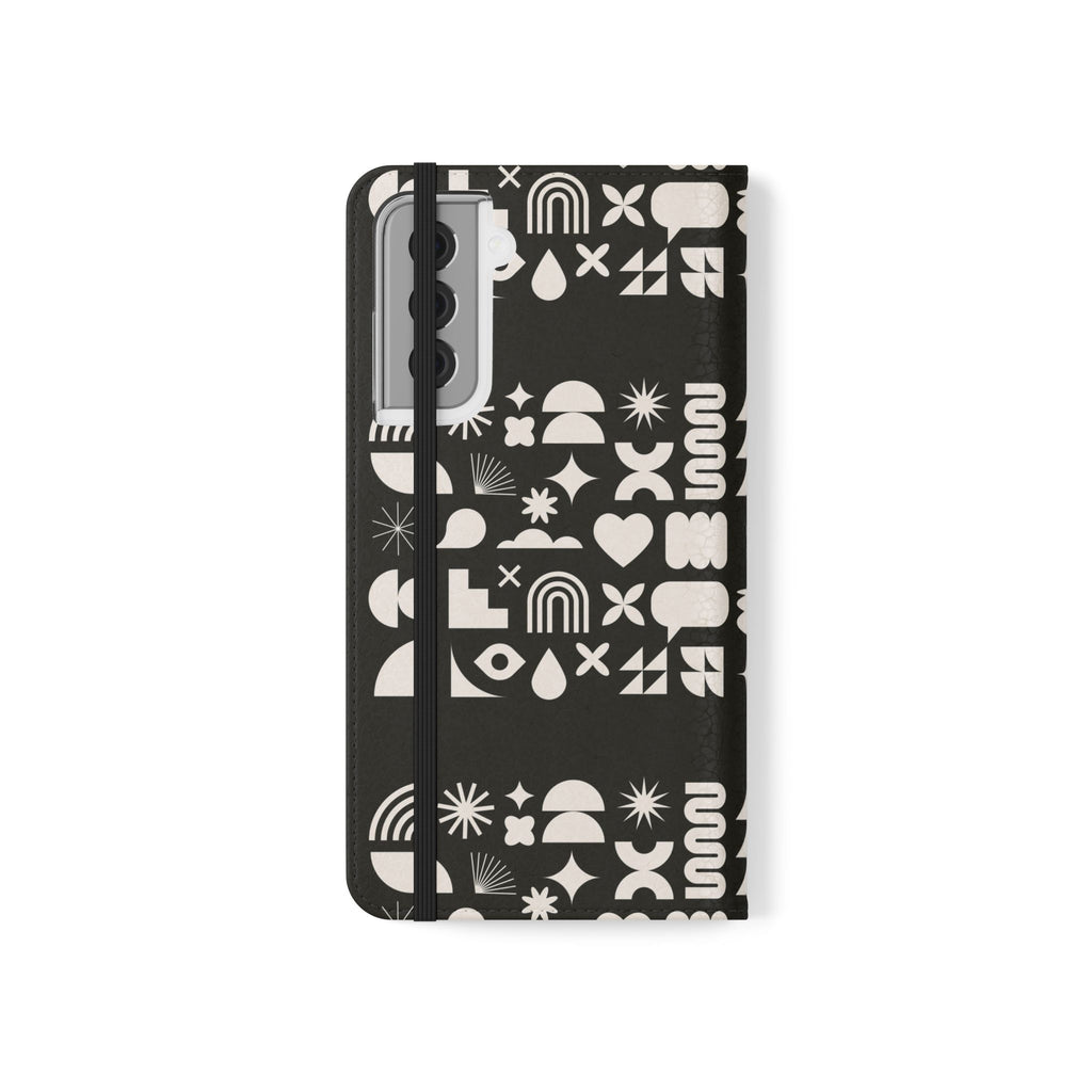 Stylish Flip Cases with Abstract Design - Versatile Phone Wallet for Everyday Use