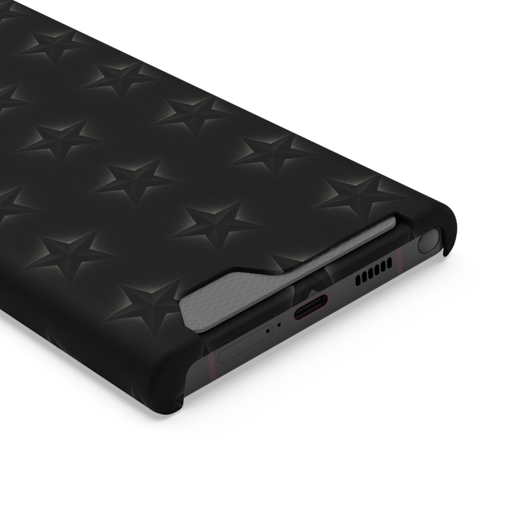 Black Star Phone Case with Card Holder