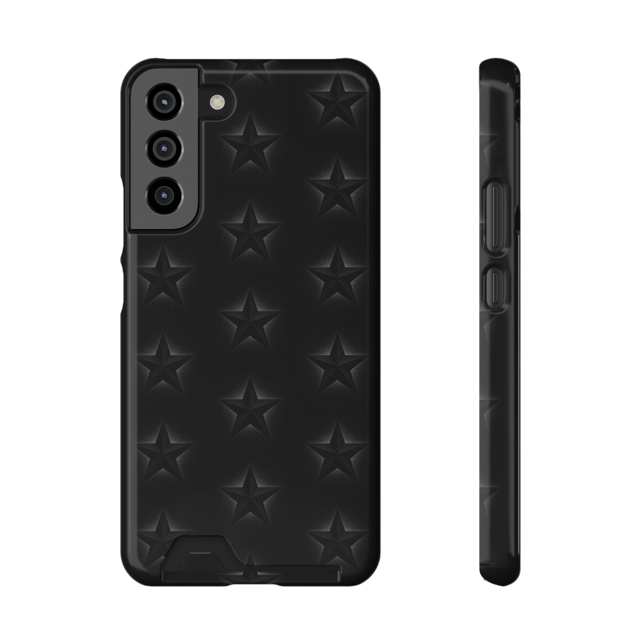 Black Star Phone Case with Card Holder