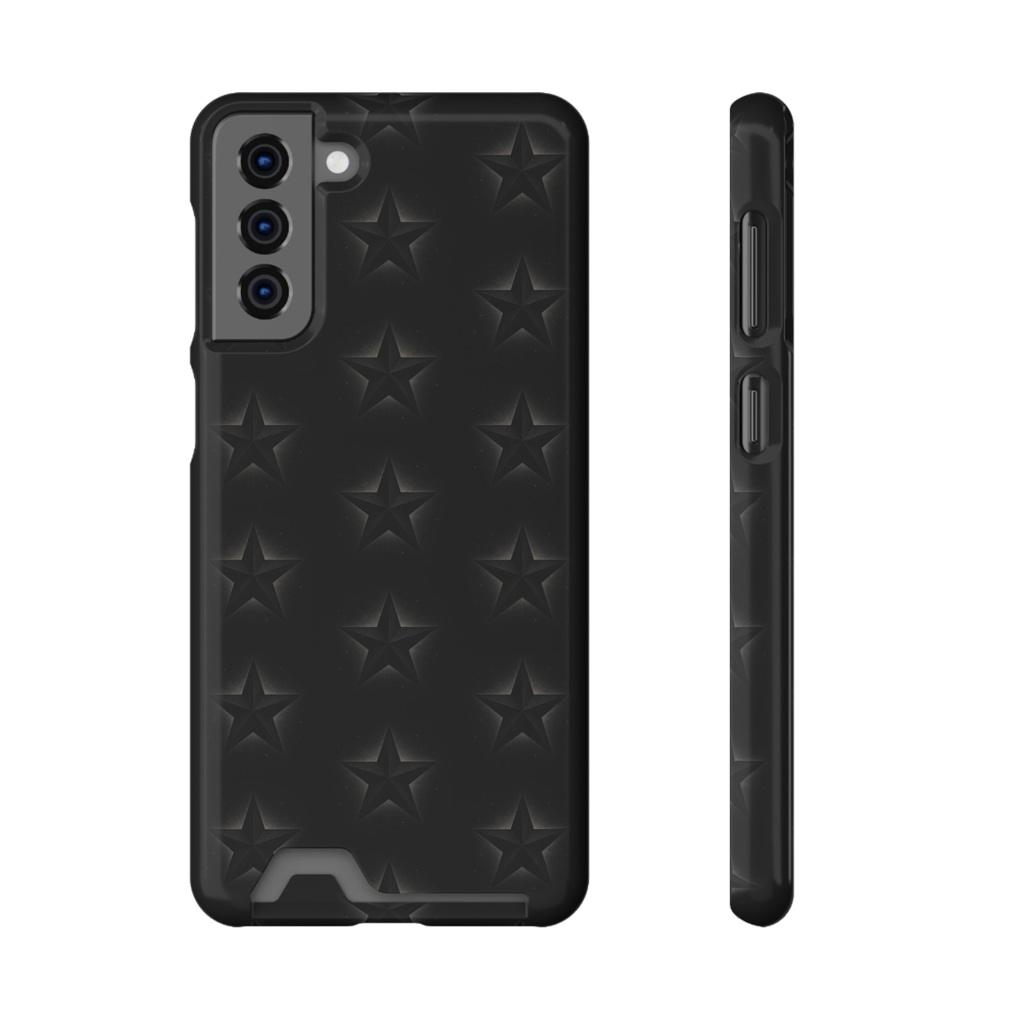Black Star Phone Case with Card Holder