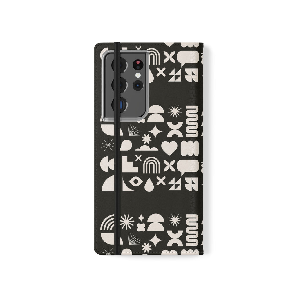 Stylish Flip Cases with Abstract Design - Versatile Phone Wallet for Everyday Use