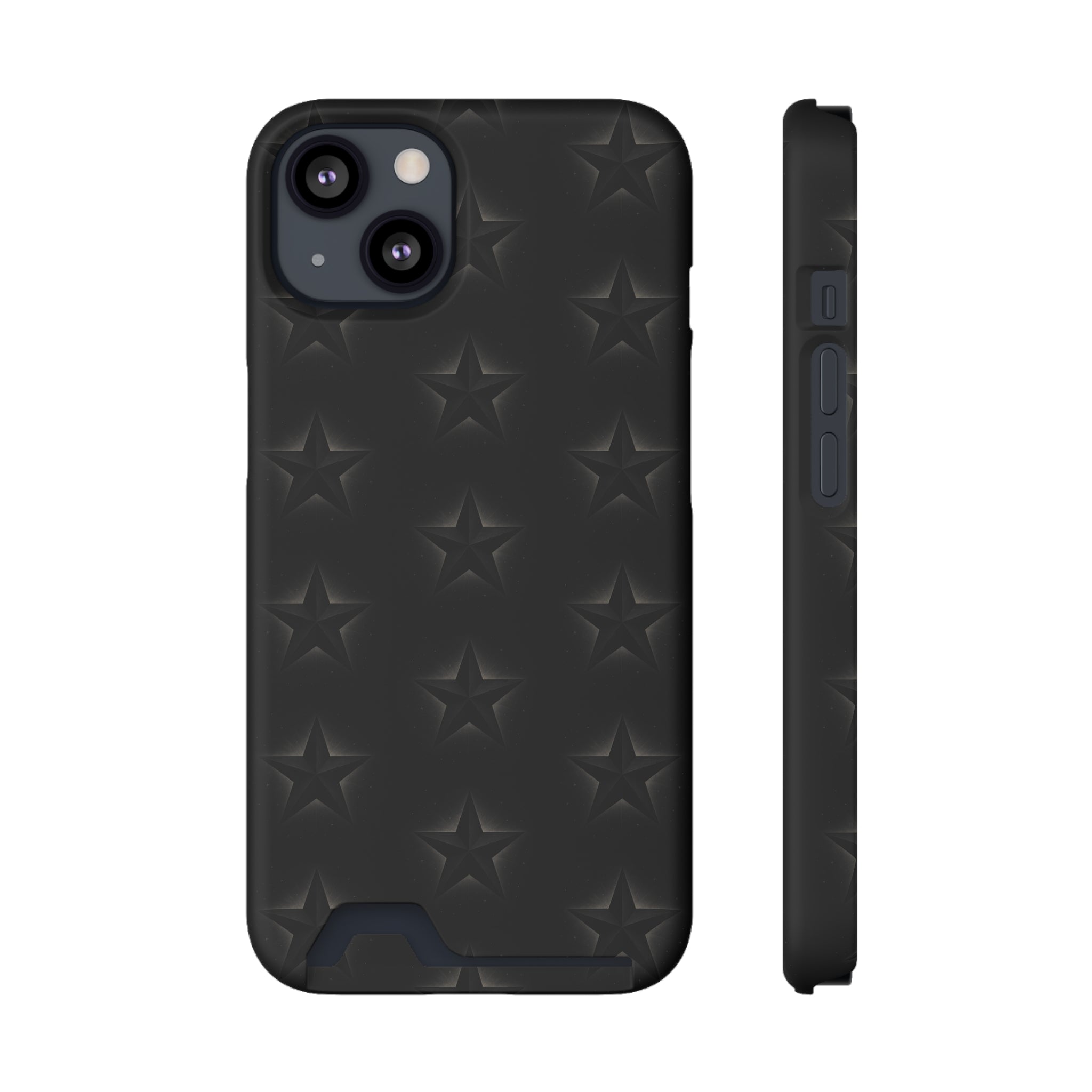 Black Star Phone Case with Card Holder
