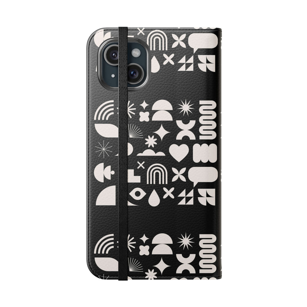 Stylish Flip Cases with Abstract Design - Versatile Phone Wallet for Everyday Use