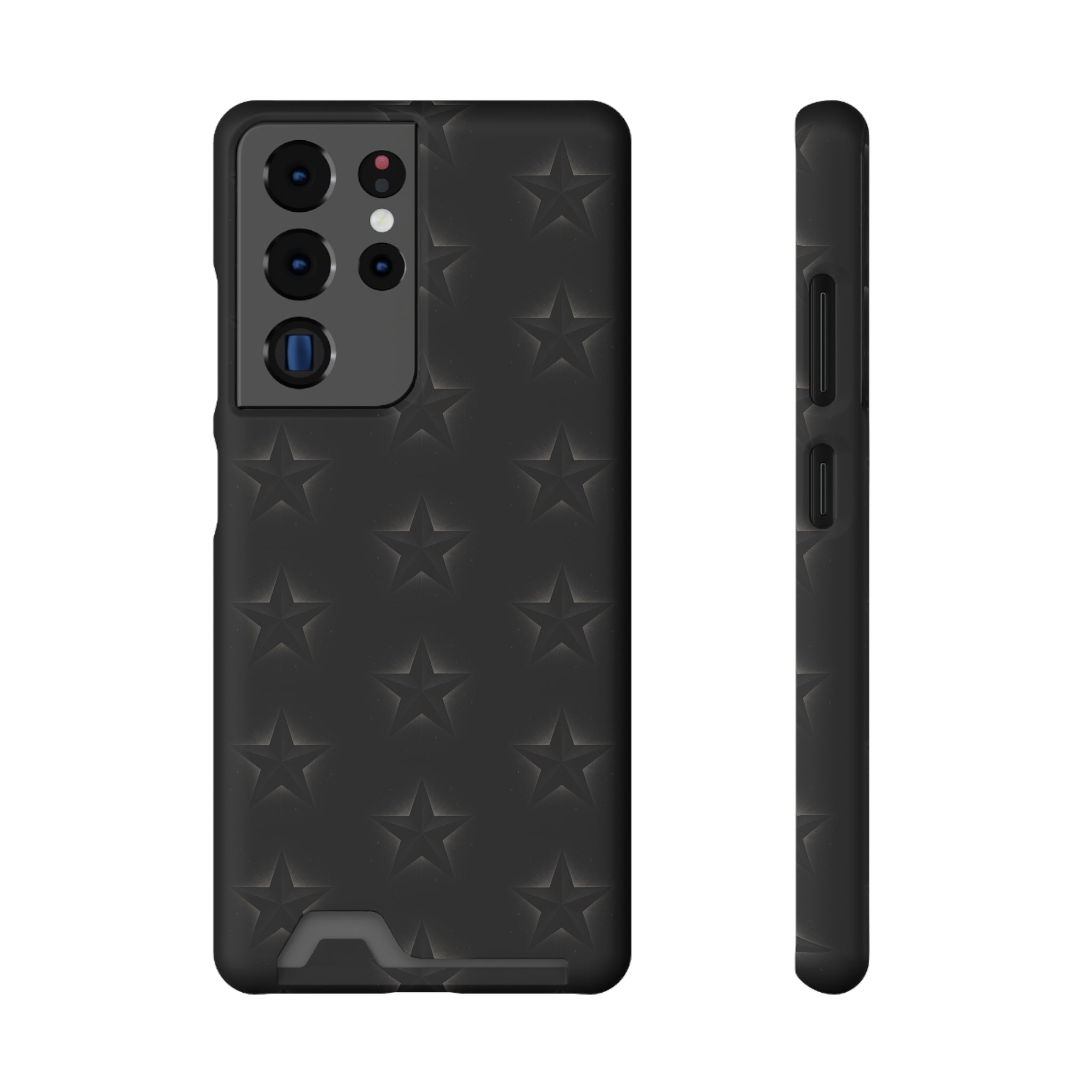 Black Star Phone Case with Card Holder