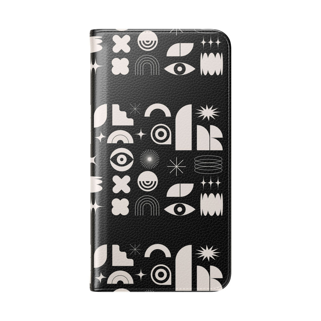 Stylish Flip Cases with Abstract Design - Versatile Phone Wallet for Everyday Use