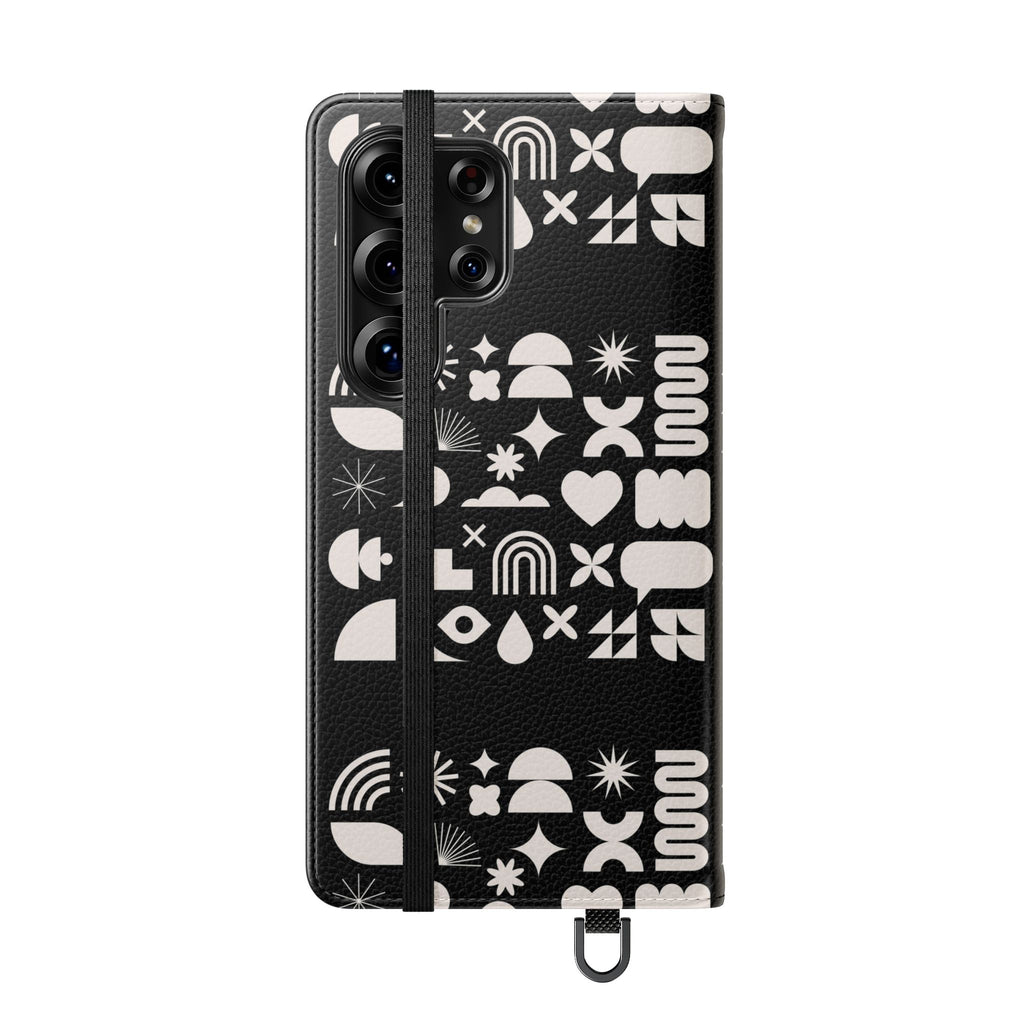 Stylish Flip Cases with Abstract Design - Versatile Phone Wallet for Everyday Use