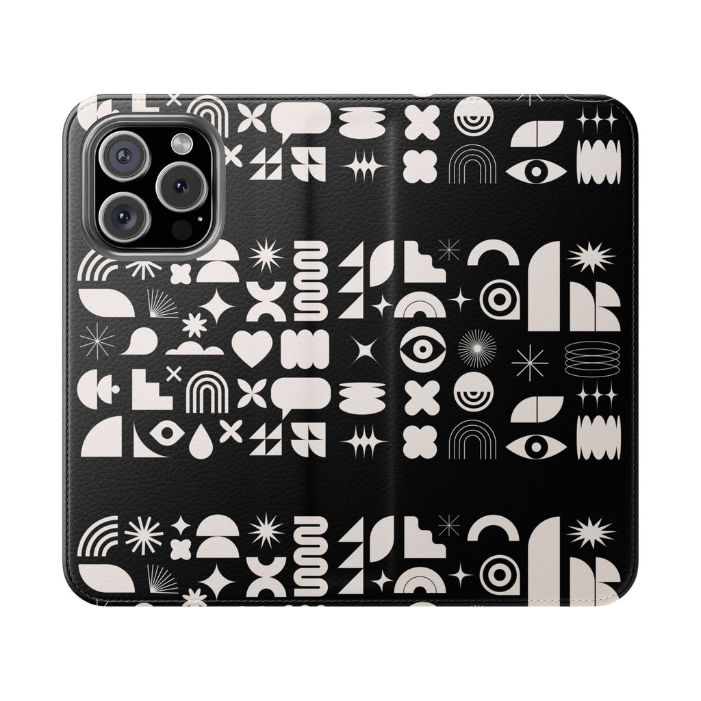 Stylish Flip Cases with Abstract Design - Versatile Phone Wallet for Everyday Use