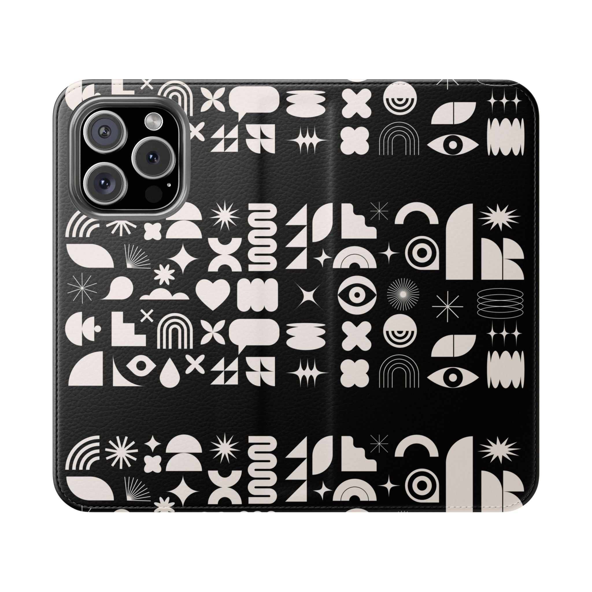 Stylish Flip Cases with Abstract Design - Versatile Phone Wallet for Everyday Use