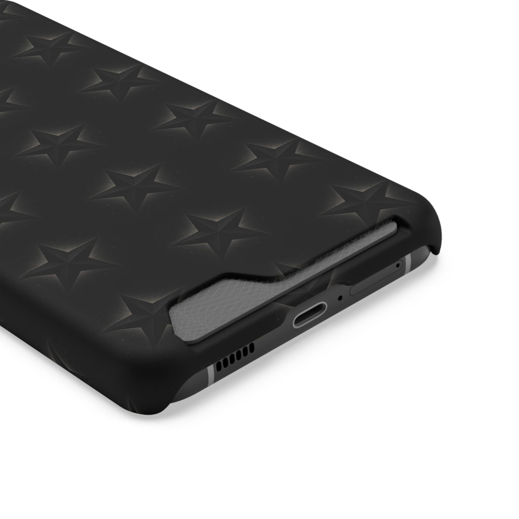 Black Star Phone Case with Card Holder