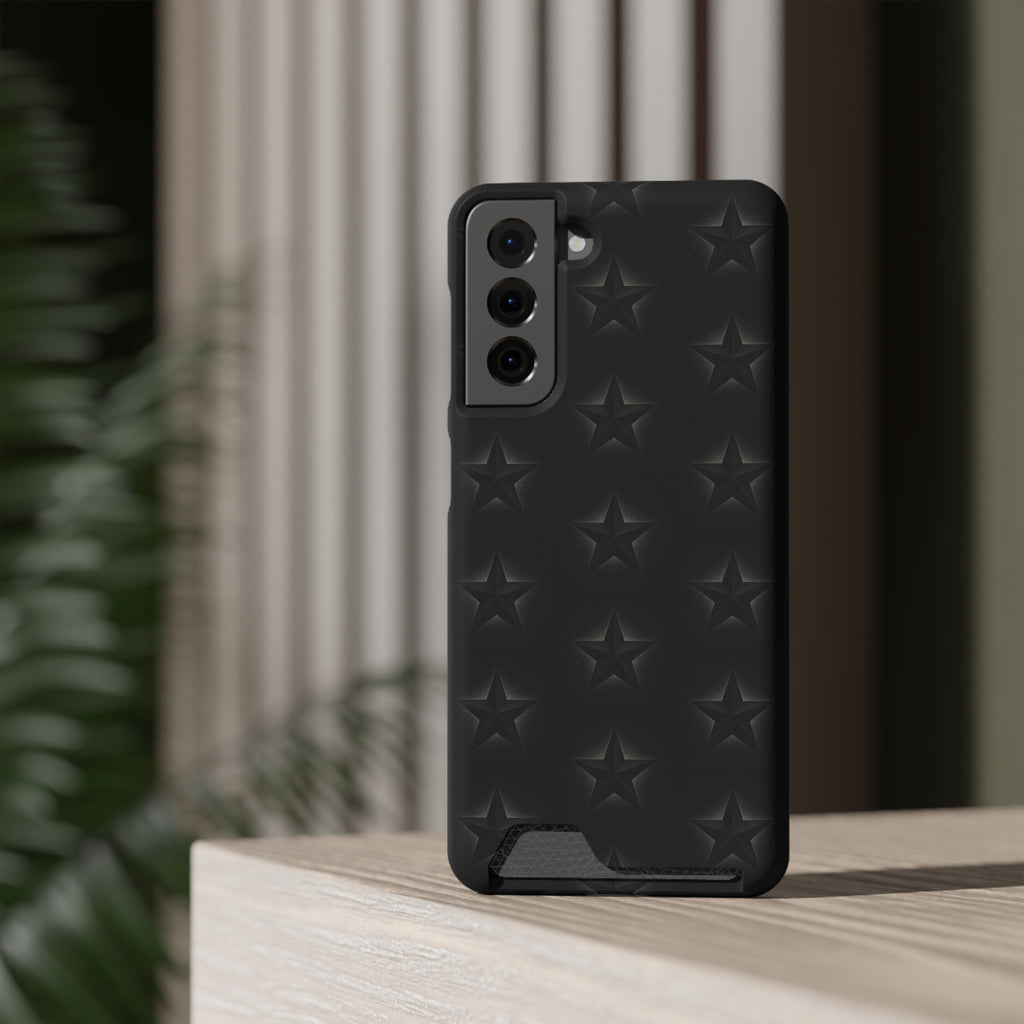 Black Star Phone Case with Card Holder