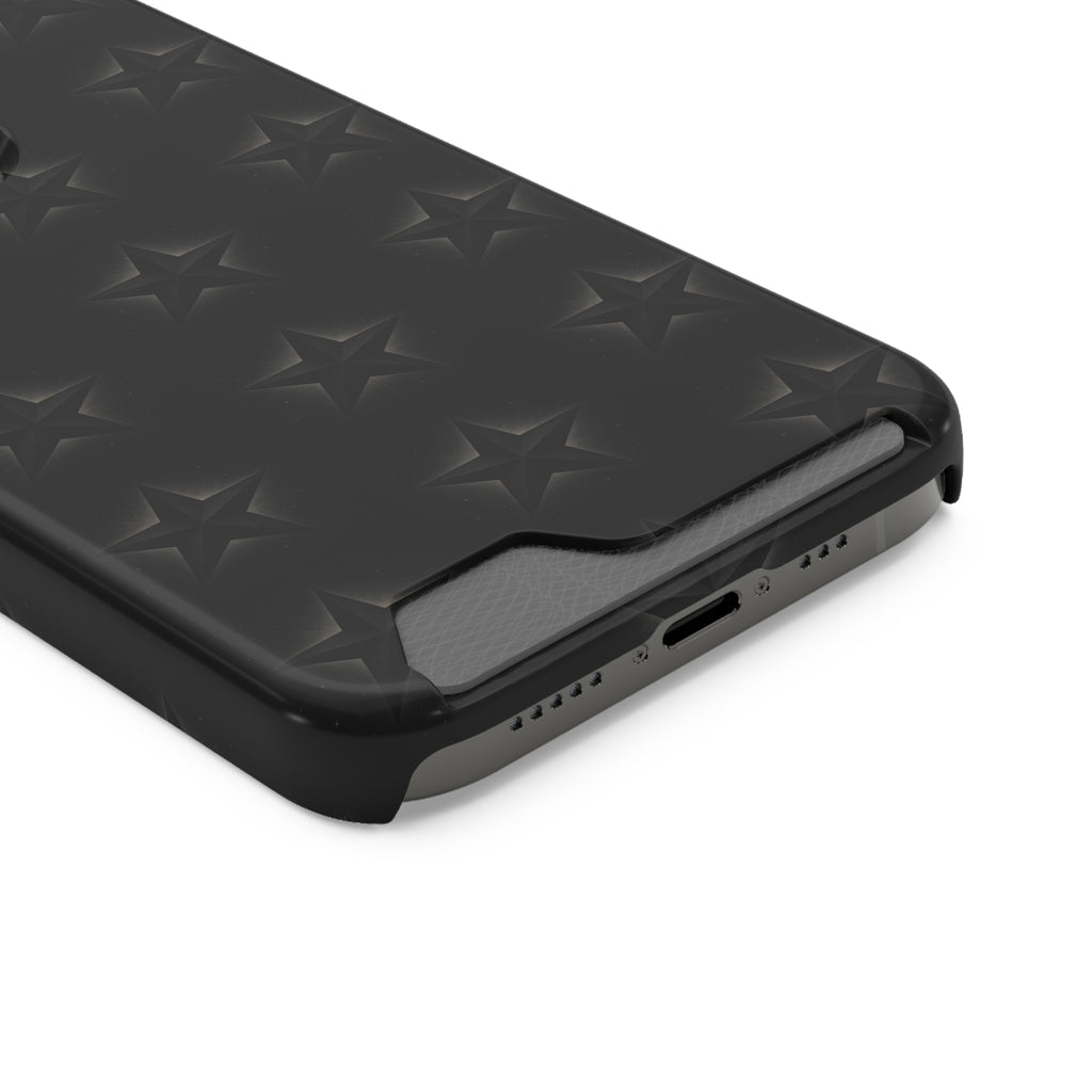 Black Star Phone Case with Card Holder