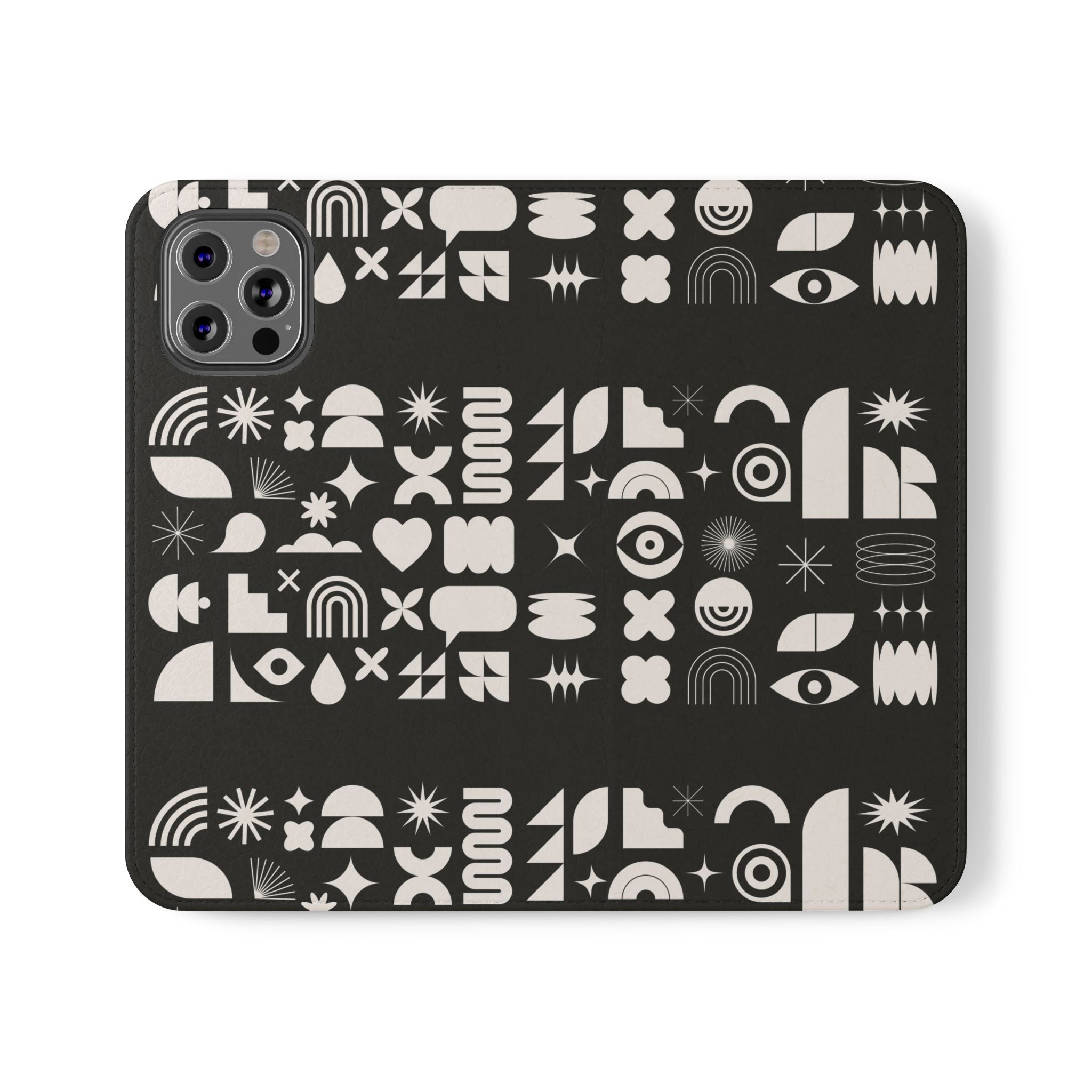 Stylish Flip Cases with Abstract Design - Versatile Phone Wallet for Everyday Use
