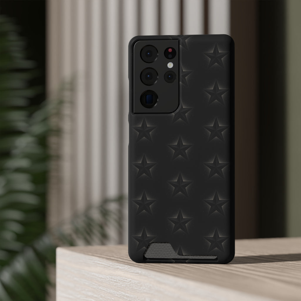 Black Star Phone Case with Card Holder