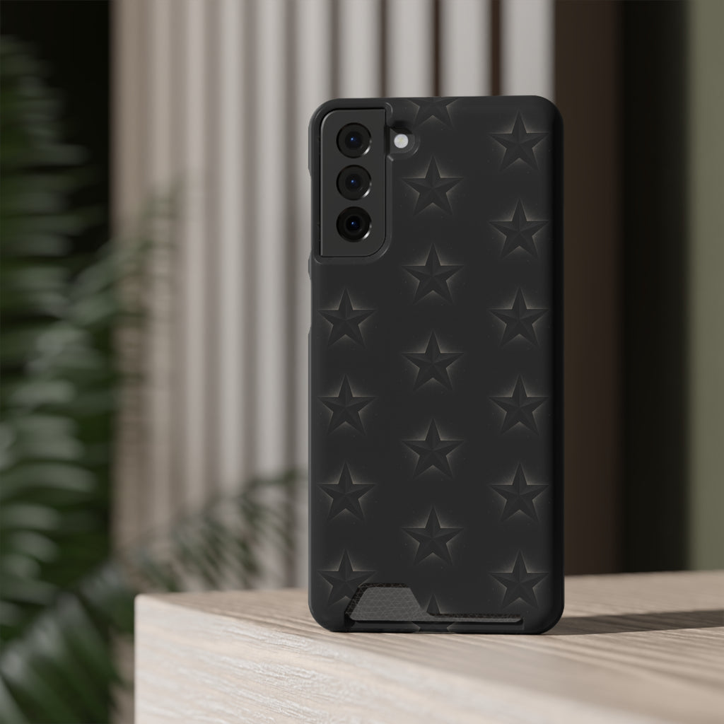 Black Star Phone Case with Card Holder