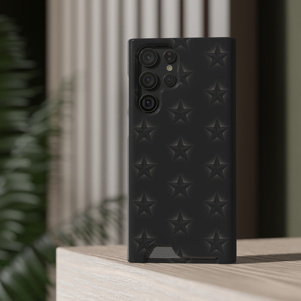 Black Star Phone Case with Card Holder