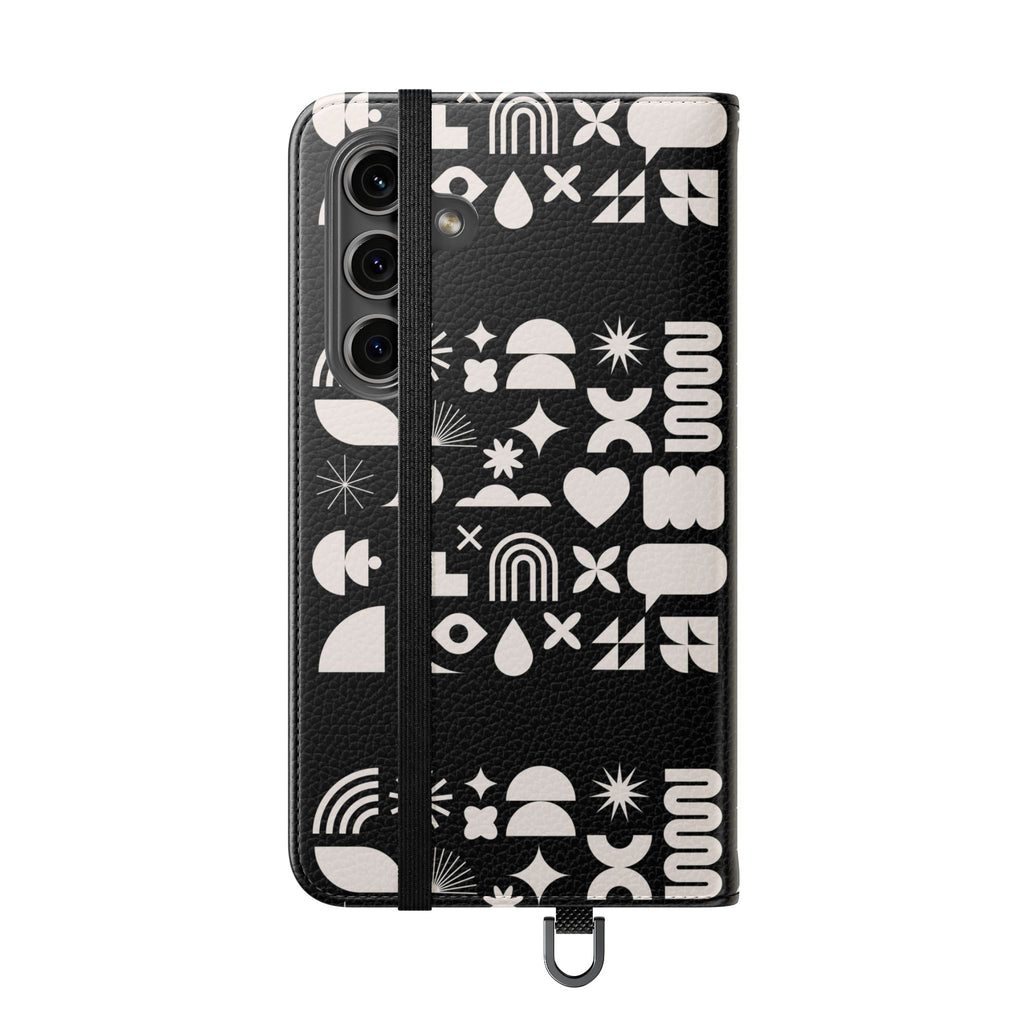 Stylish Flip Cases with Abstract Design - Versatile Phone Wallet for Everyday Use