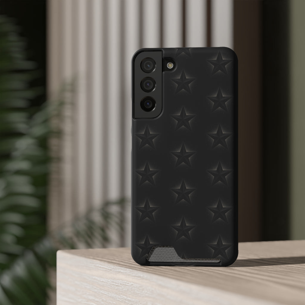Black Star Phone Case with Card Holder