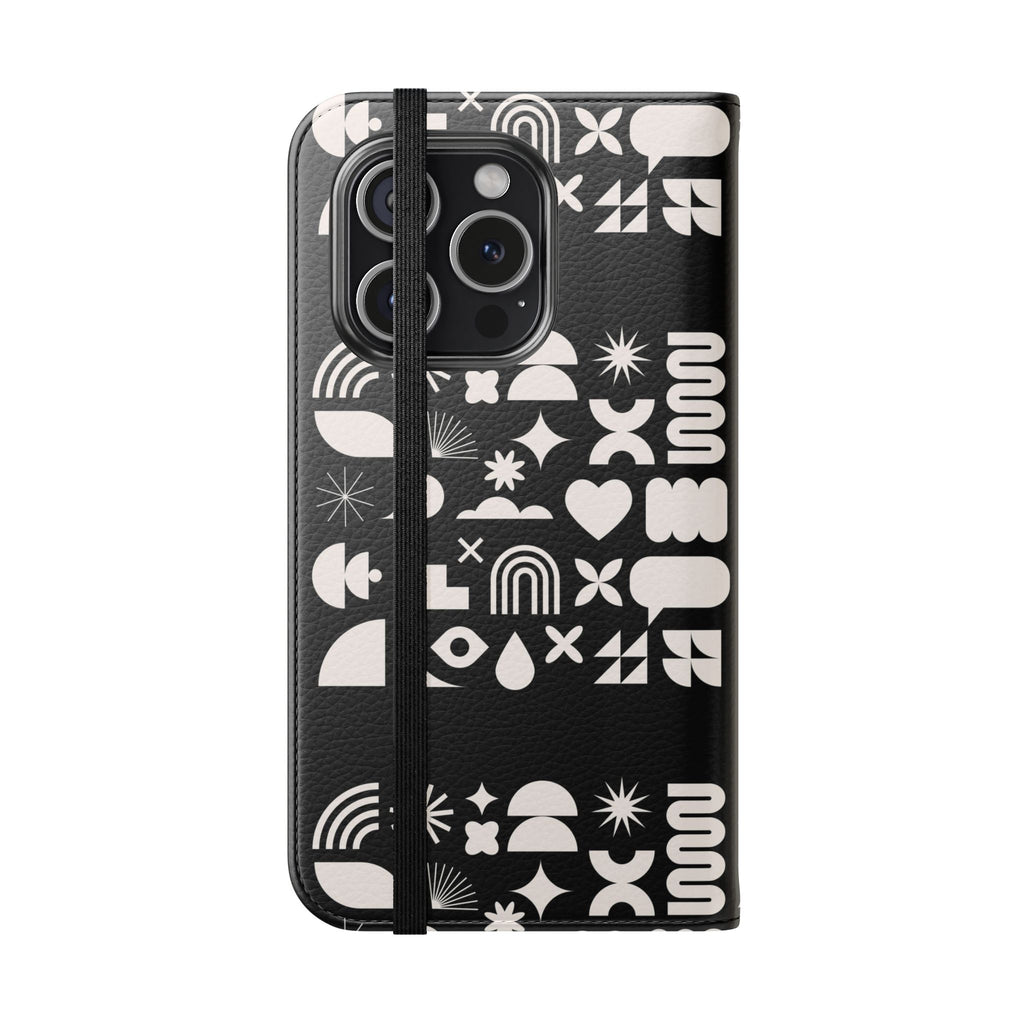 Stylish Flip Cases with Abstract Design - Versatile Phone Wallet for Everyday Use