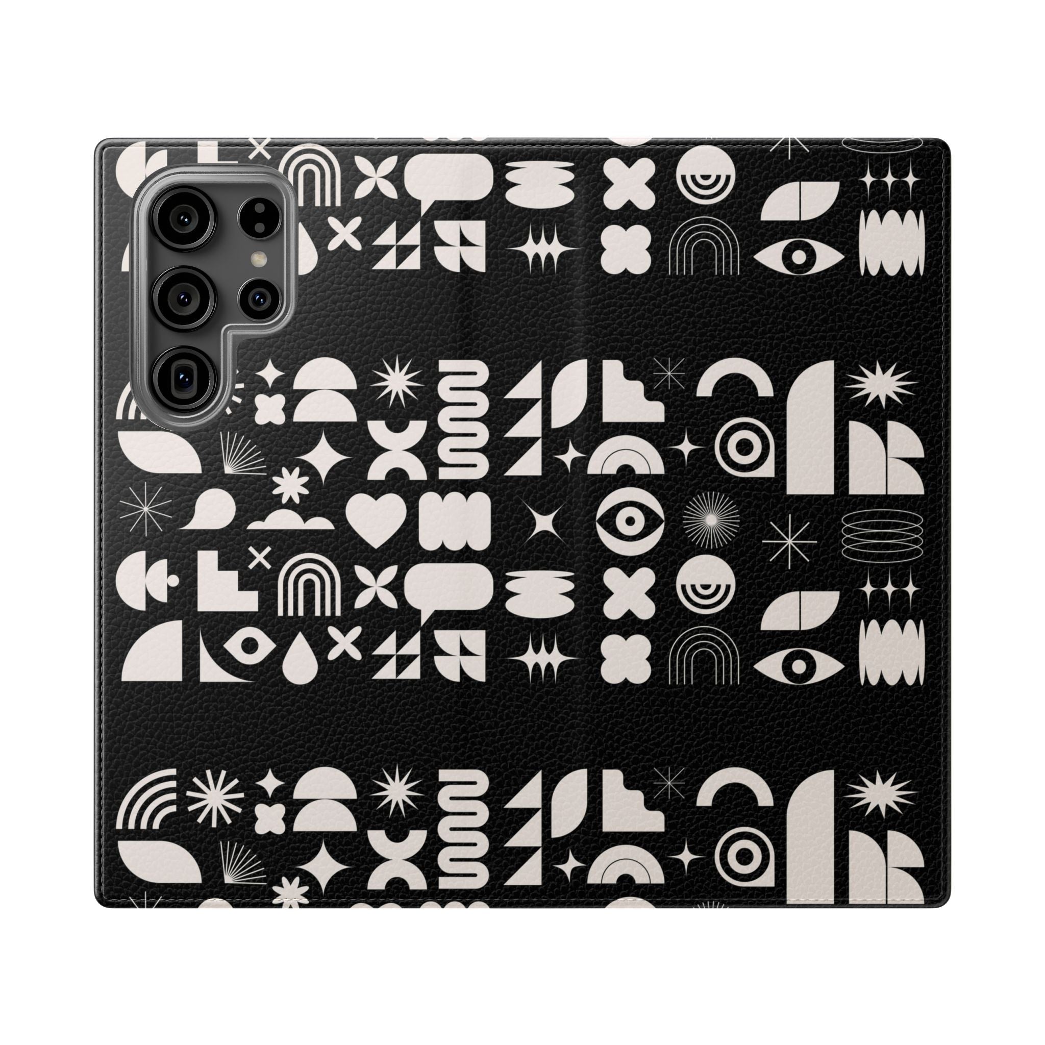 Stylish Flip Cases with Abstract Design - Versatile Phone Wallet for Everyday Use