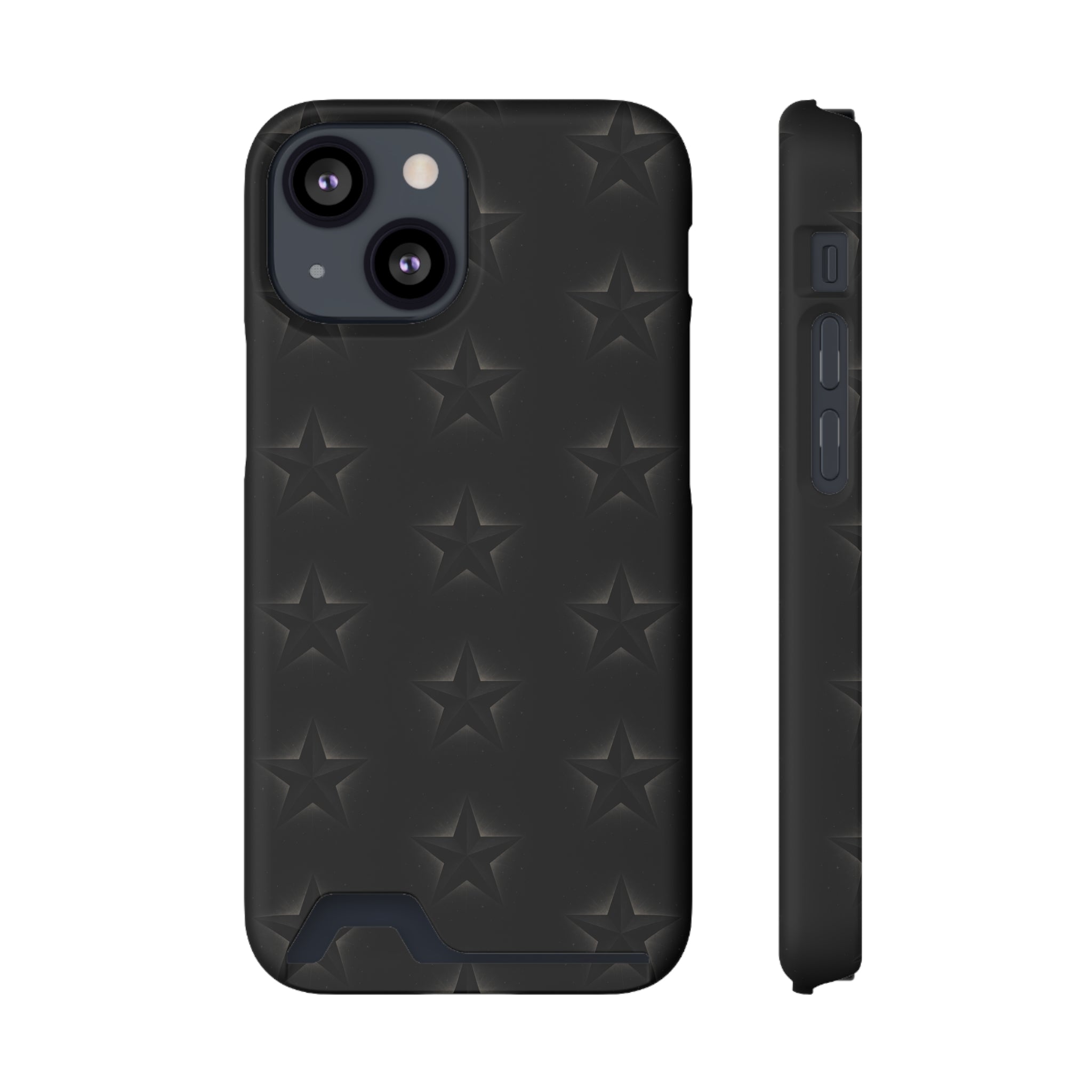 Black Star Phone Case with Card Holder