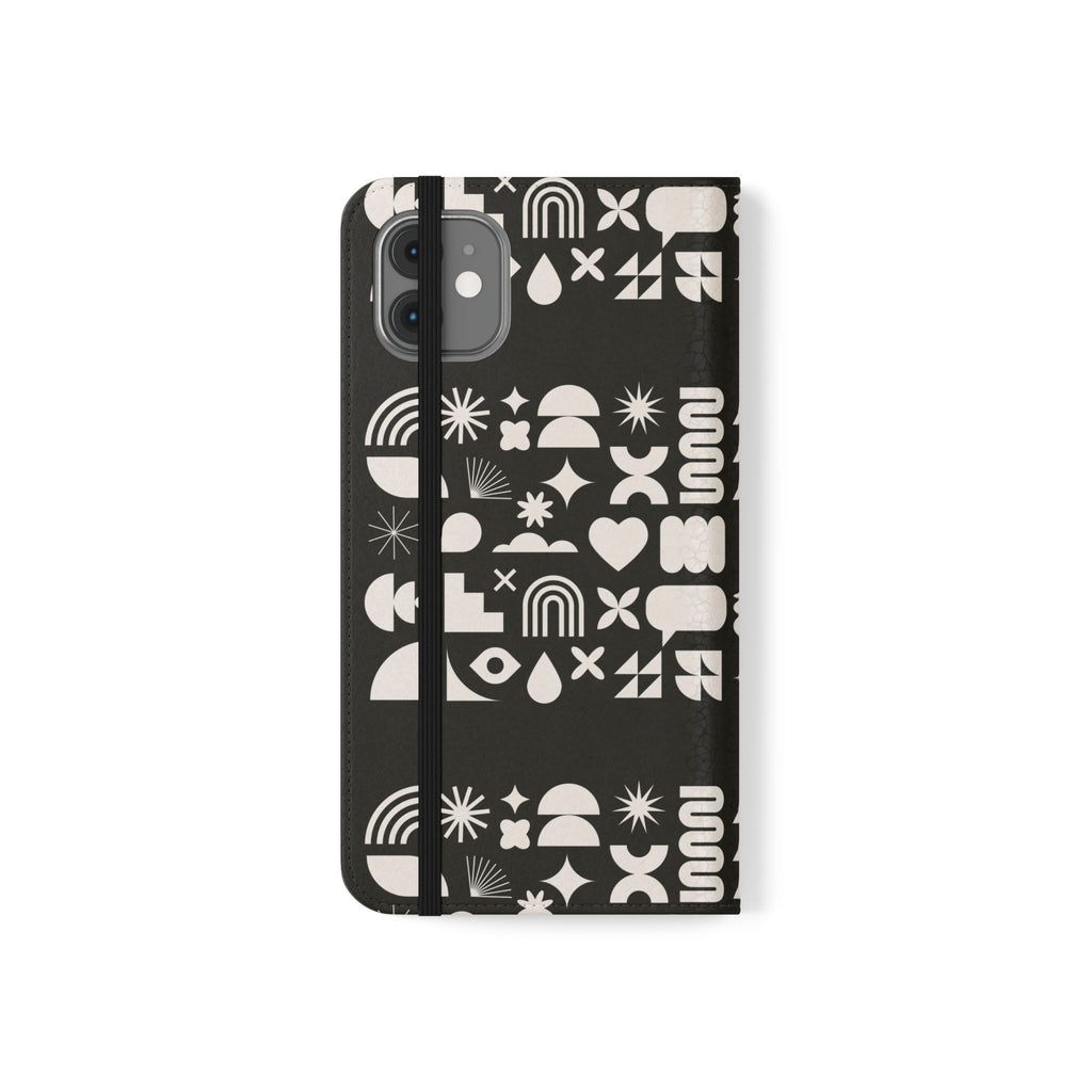 Stylish Flip Cases with Abstract Design - Versatile Phone Wallet for Everyday Use