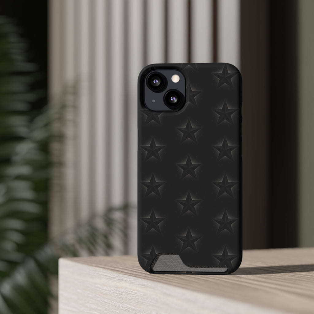 Black Star Phone Case with Card Holder