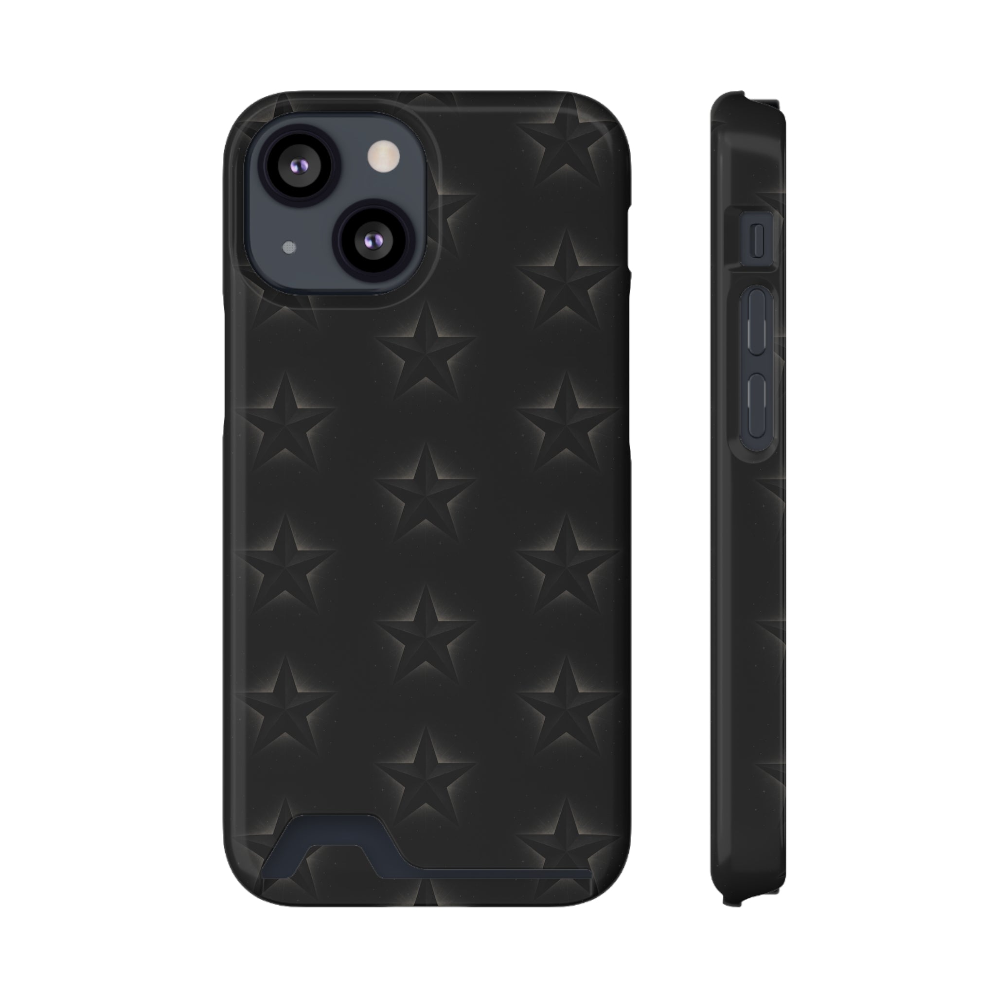 Black Star Phone Case with Card Holder