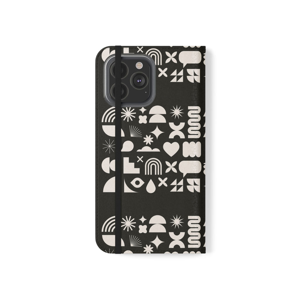 Stylish Flip Cases with Abstract Design - Versatile Phone Wallet for Everyday Use