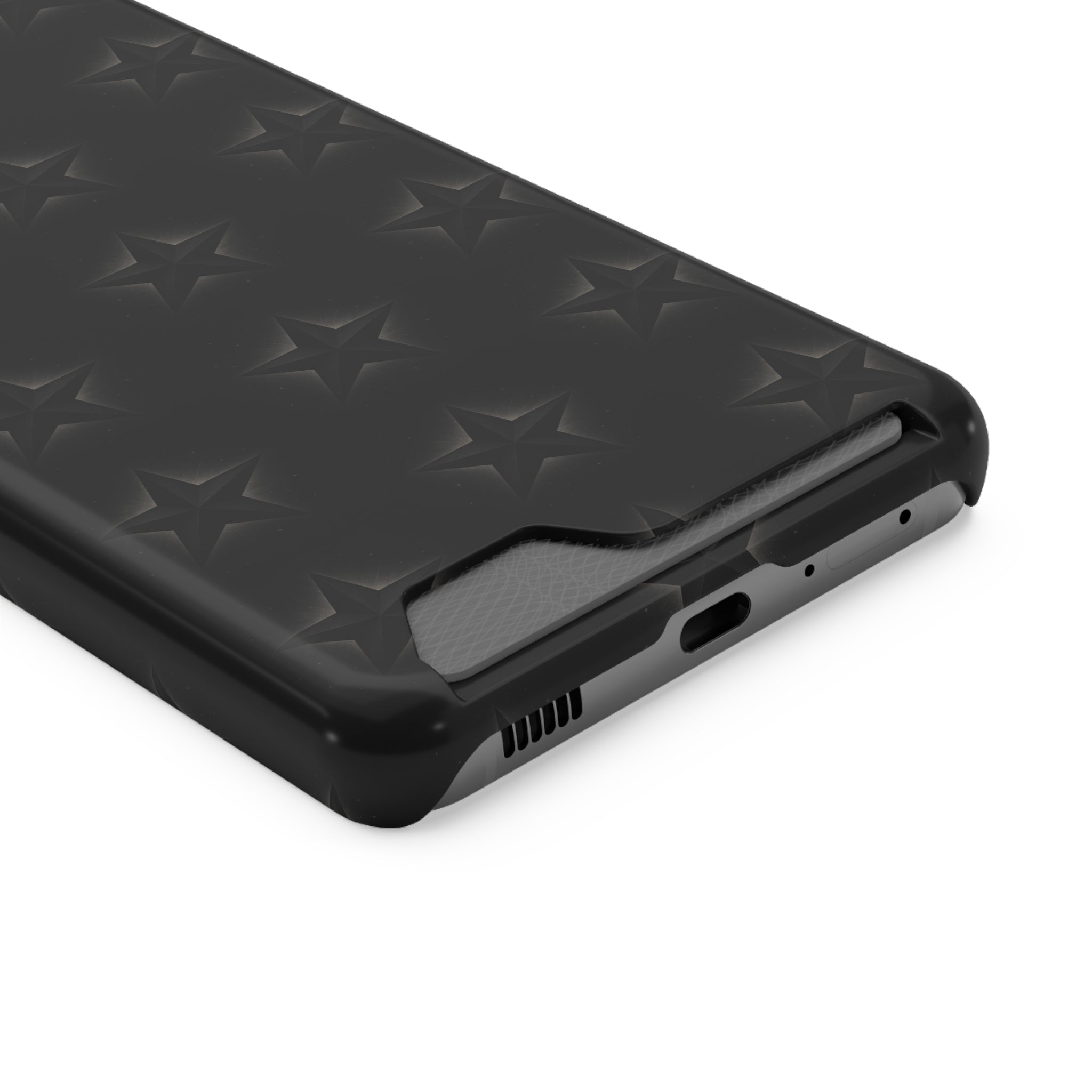 Black Star Phone Case with Card Holder