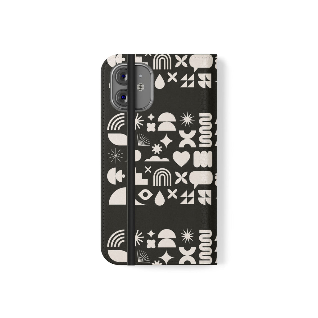 Stylish Flip Cases with Abstract Design - Versatile Phone Wallet for Everyday Use