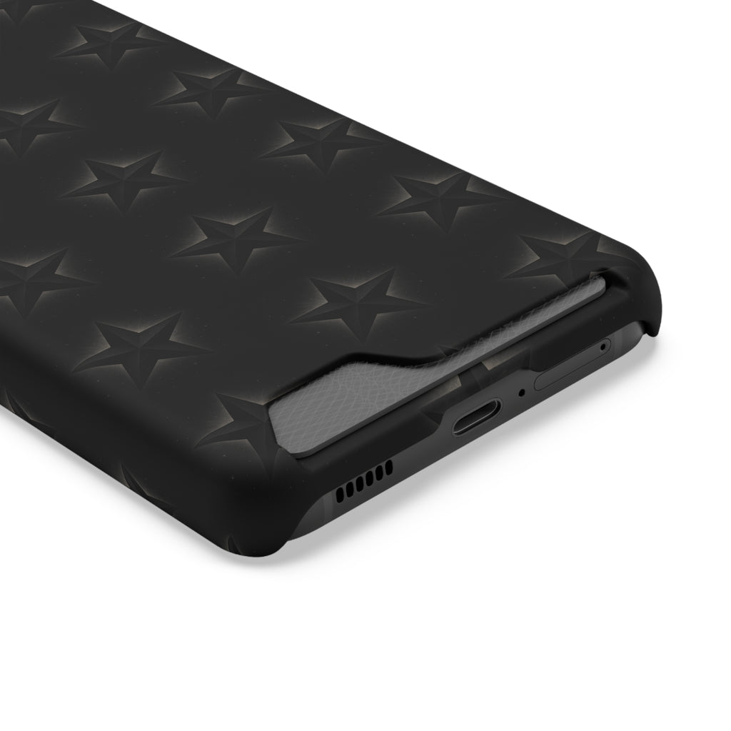 Black Star Phone Case with Card Holder