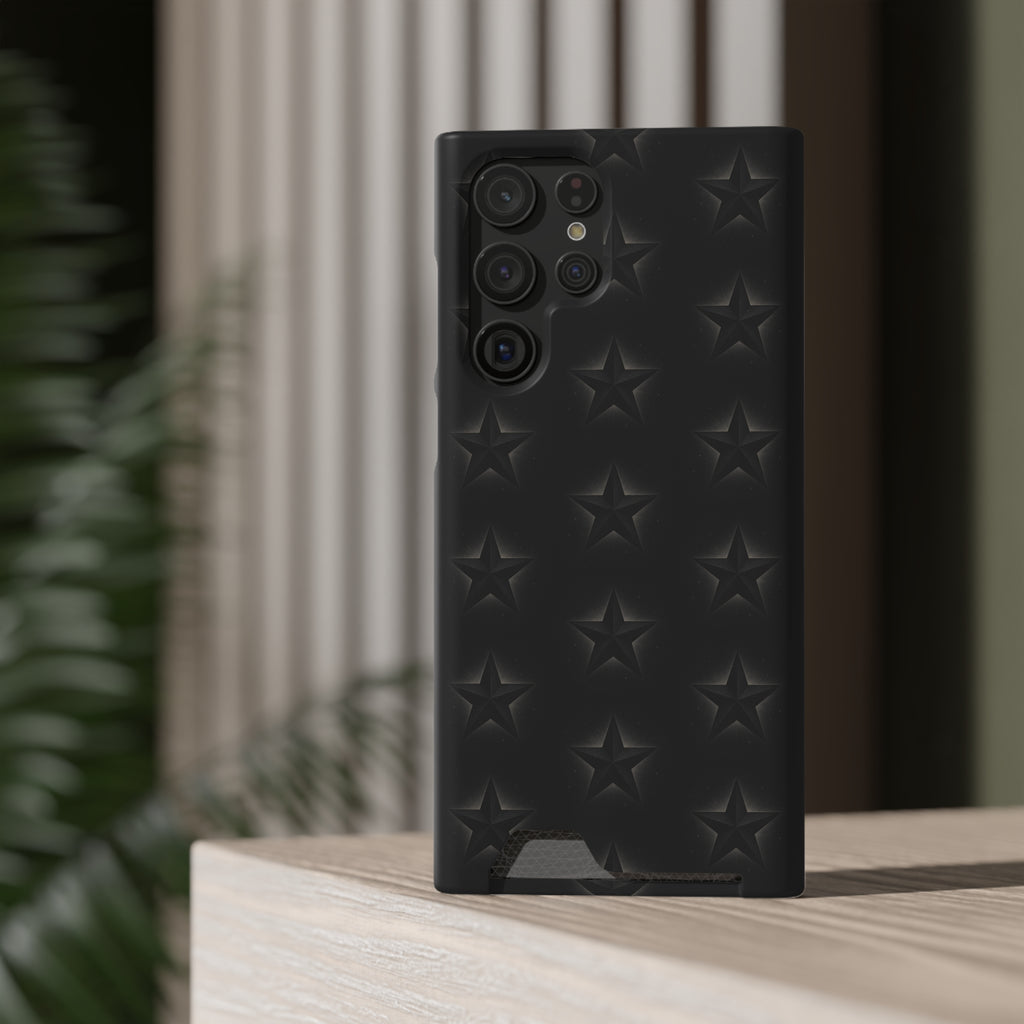 Black Star Phone Case with Card Holder