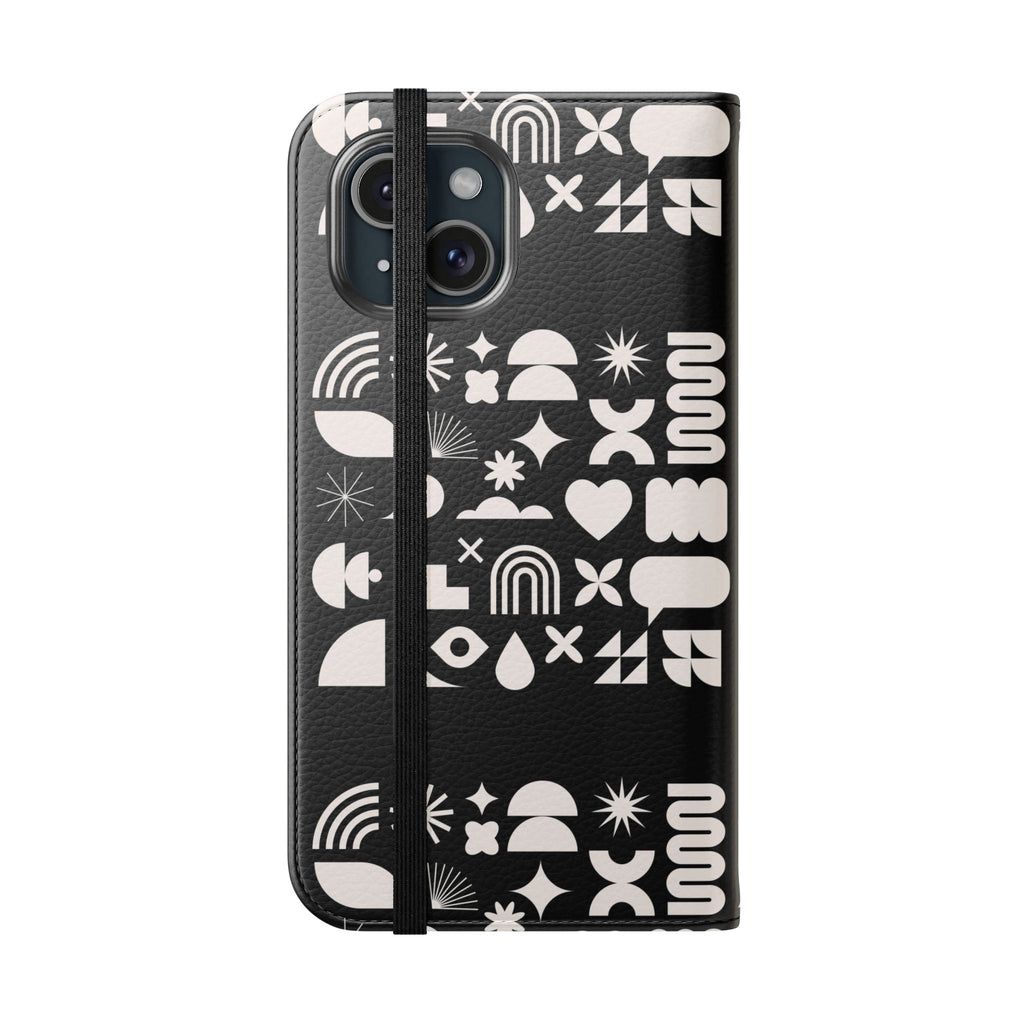 Stylish Flip Cases with Abstract Design - Versatile Phone Wallet for Everyday Use