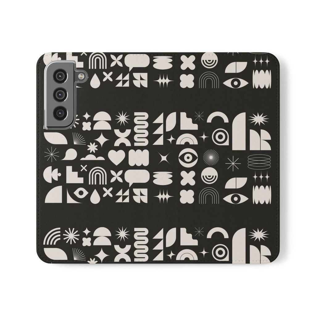 Stylish Flip Cases with Abstract Design - Versatile Phone Wallet for Everyday Use