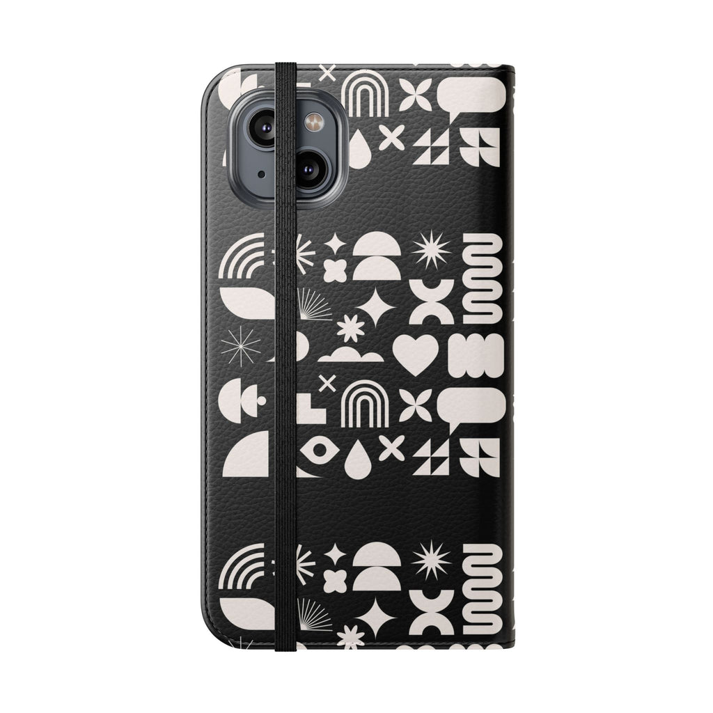 Stylish Flip Cases with Abstract Design - Versatile Phone Wallet for Everyday Use