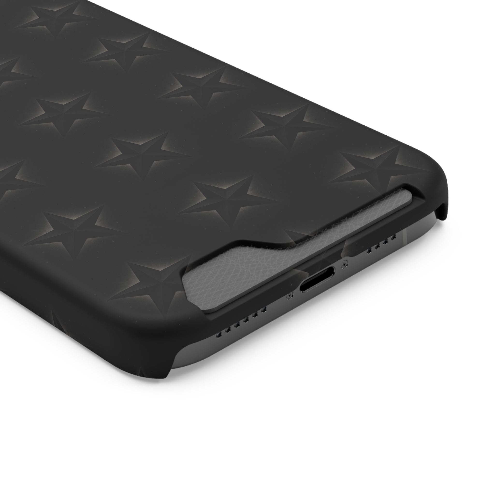 Black Star Phone Case with Card Holder