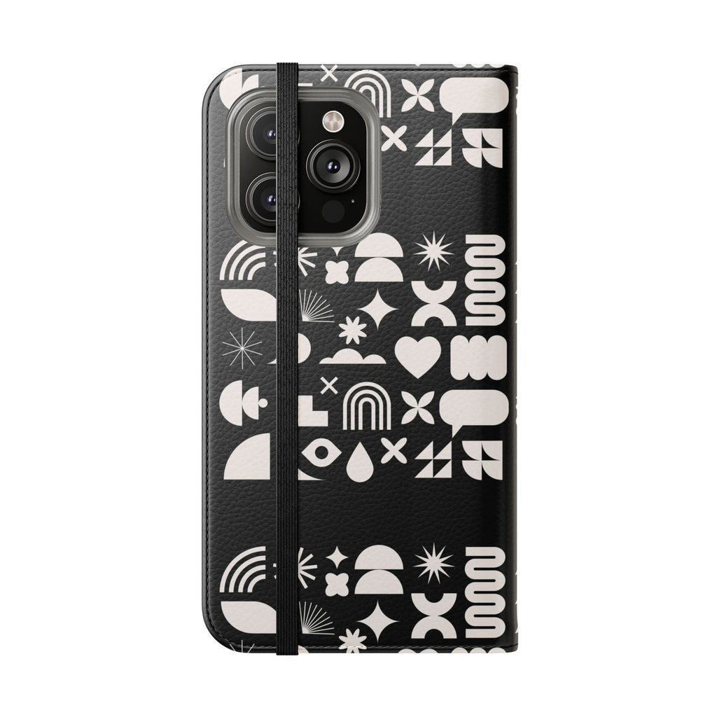 Stylish Flip Cases with Abstract Design - Versatile Phone Wallet for Everyday Use