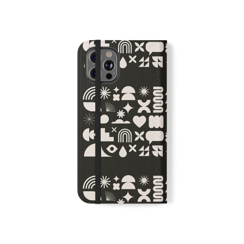 Stylish Flip Cases with Abstract Design - Versatile Phone Wallet for Everyday Use