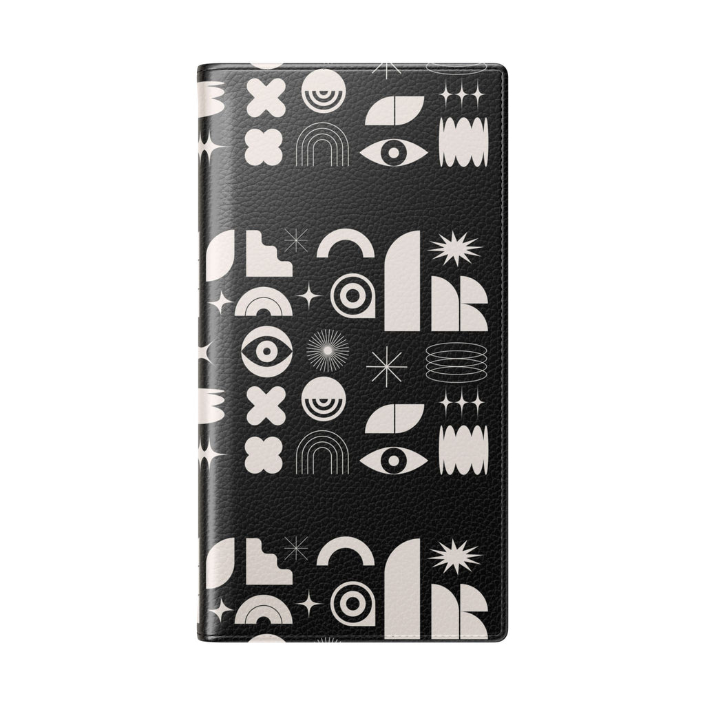 Stylish Flip Cases with Abstract Design - Versatile Phone Wallet for Everyday Use