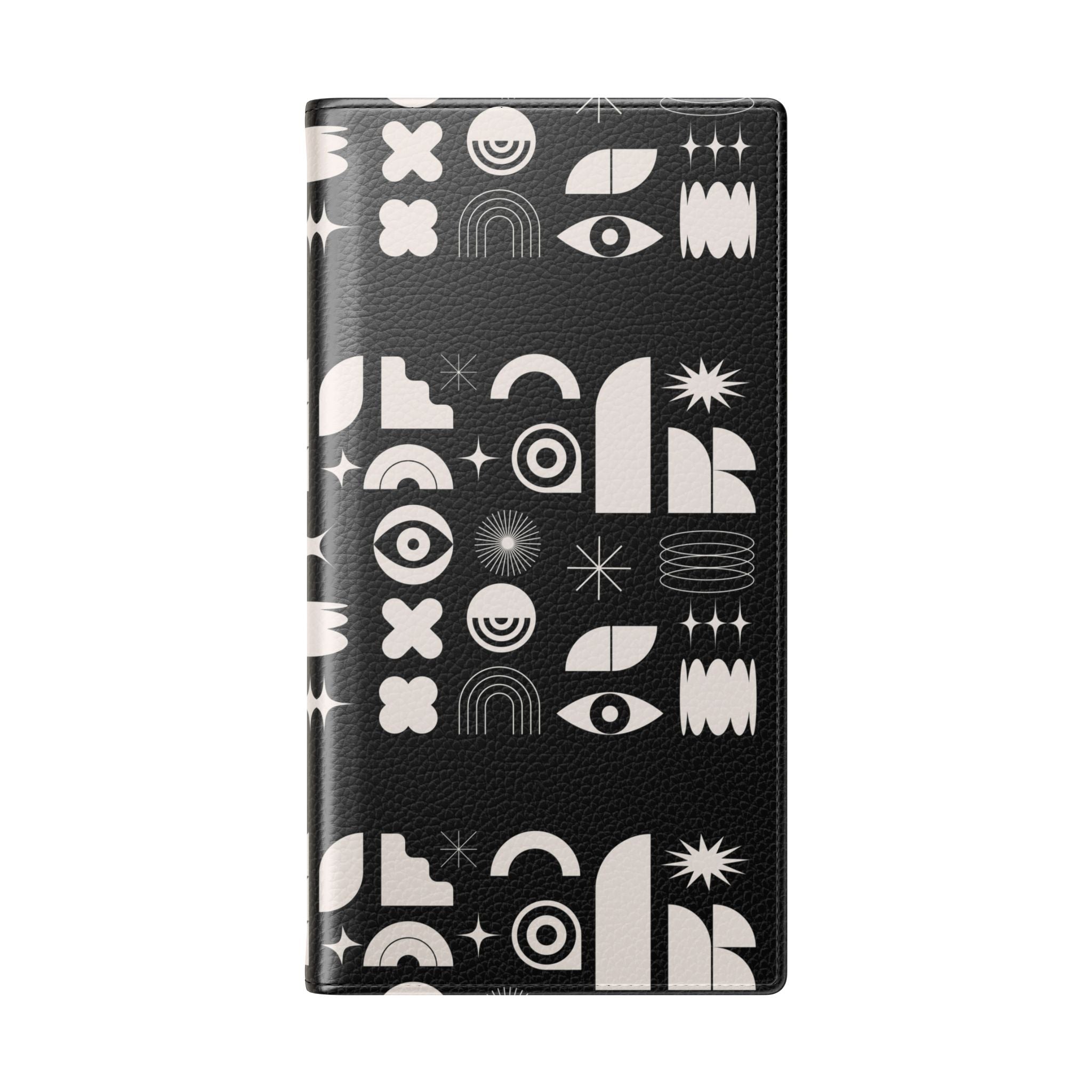 Stylish Flip Cases with Abstract Design - Versatile Phone Wallet for Everyday Use