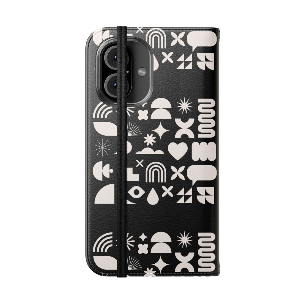 Stylish Flip Cases with Abstract Design - Versatile Phone Wallet for Everyday Use