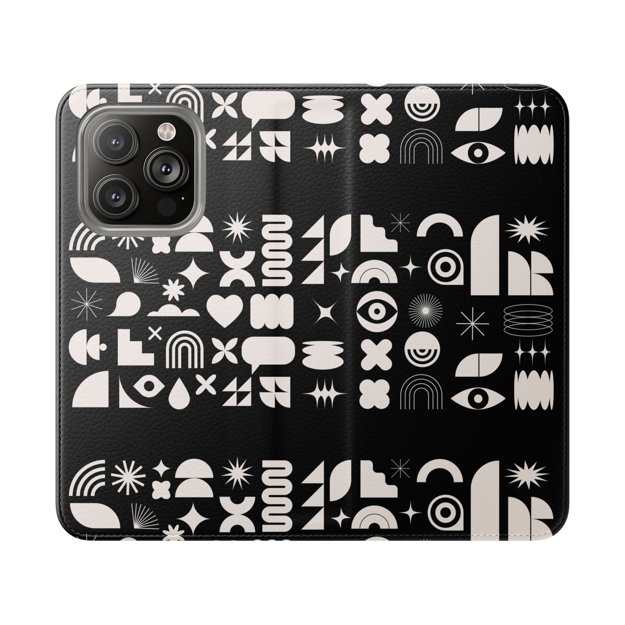 Stylish Flip Cases with Abstract Design - Versatile Phone Wallet for Everyday Use
