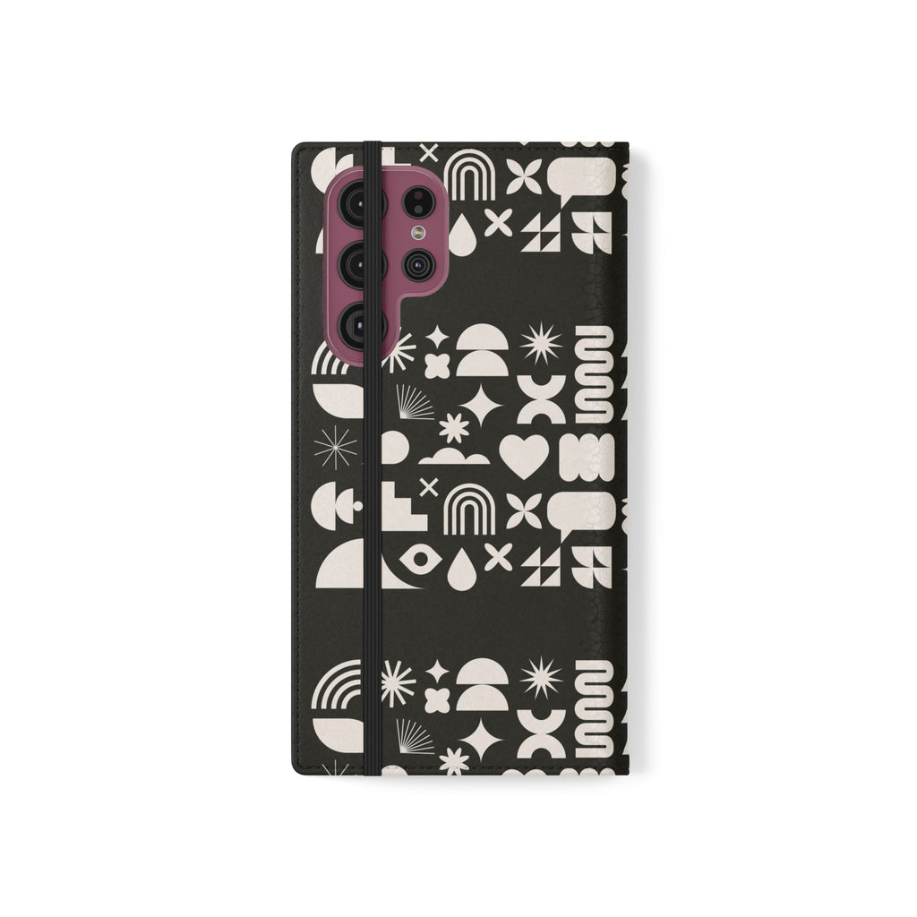 Stylish Flip Cases with Abstract Design - Versatile Phone Wallet for Everyday Use