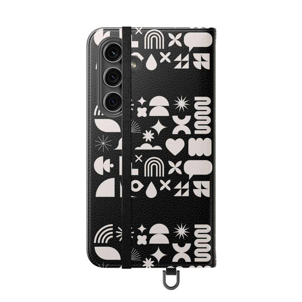 Stylish Flip Cases with Abstract Design - Versatile Phone Wallet for Everyday Use