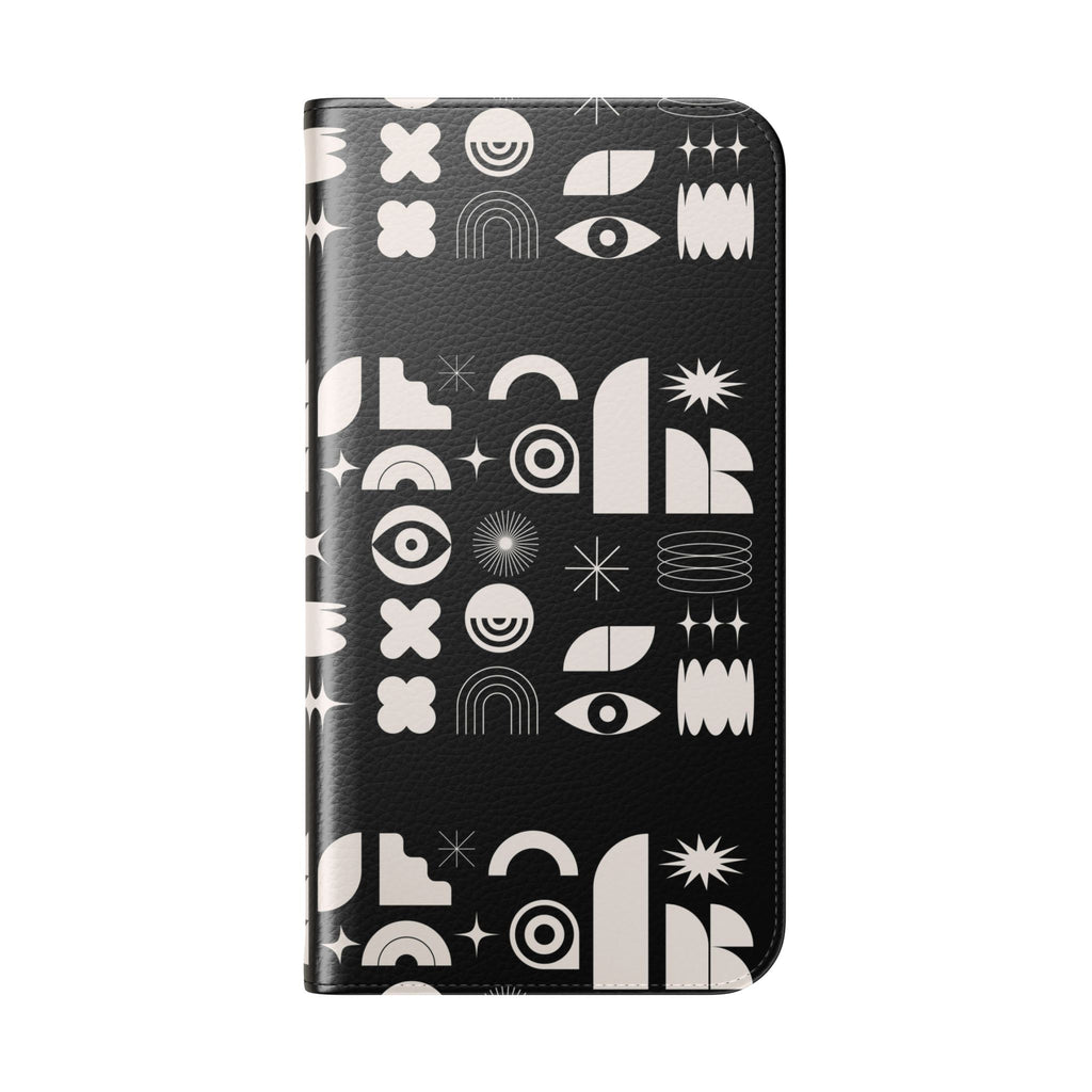 Stylish Flip Cases with Abstract Design - Versatile Phone Wallet for Everyday Use