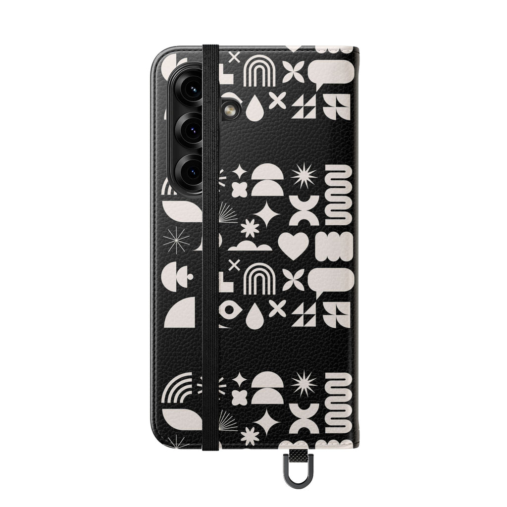 Stylish Flip Cases with Abstract Design - Versatile Phone Wallet for Everyday Use