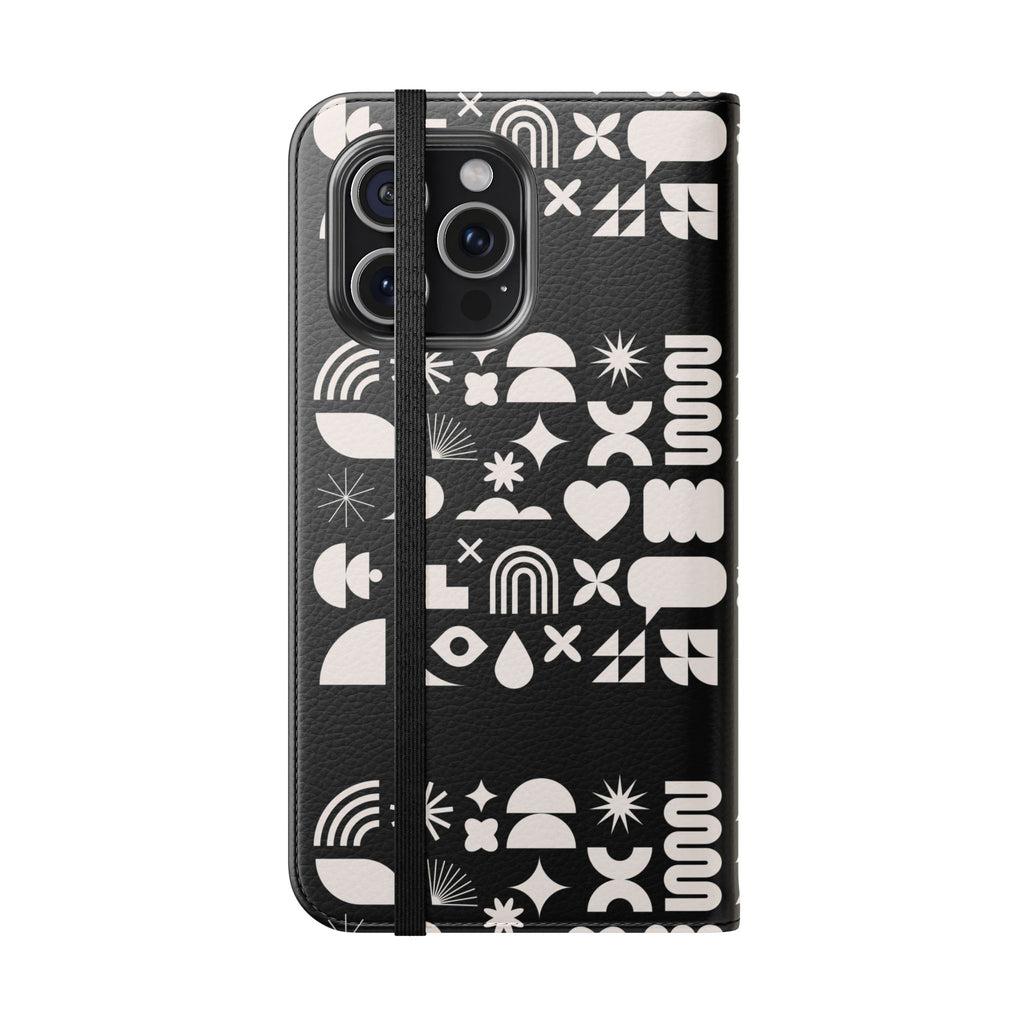 Stylish Flip Cases with Abstract Design - Versatile Phone Wallet for Everyday Use