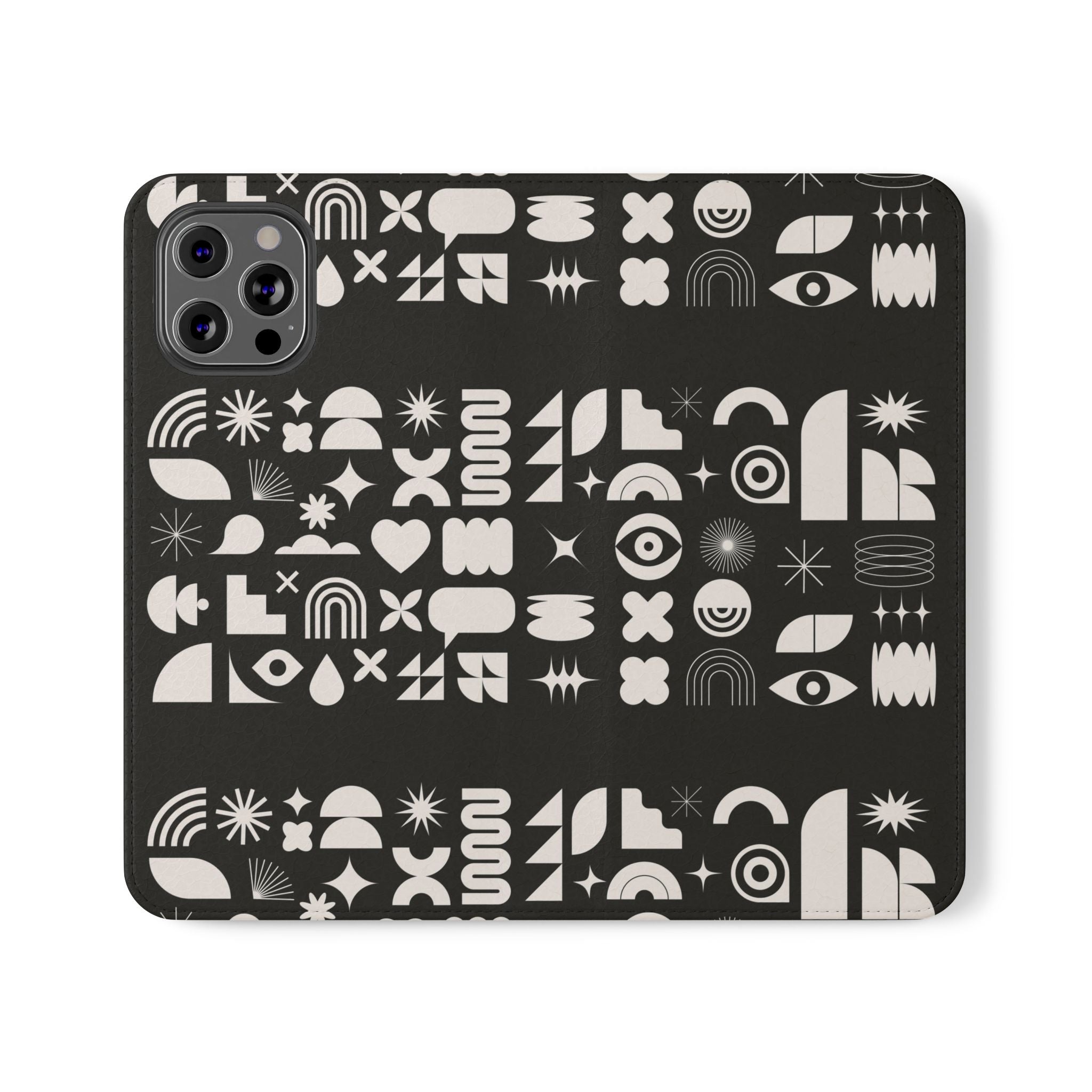 Stylish Flip Cases with Abstract Design - Versatile Phone Wallet for Everyday Use